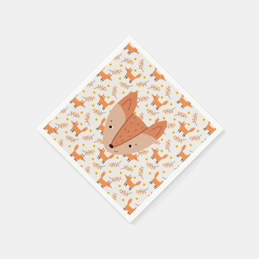 Woodland Animals Boho Design Fox Servet (Hoek)