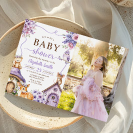 Woodland Animals Boho Girl Baby shower Foto Kaart