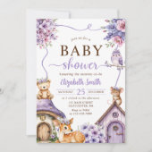 Woodland Animals Boho Girl Baby Shower  Kaart (Voorkant)