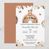 Woodland Animals Boho Het is een Boy Baby shower Kaart (Voorkant / Achterkant)