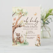 Woodland Animals Boho Oh Baby shower Kaart (Staand voorkant)