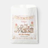 Woodland Animals Boho Pastel Meisje 1e Verjaardag Bedankzakje (Voorkant)