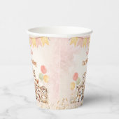 Woodland Animals Boho Pastel Meisje 1e Verjaardag Papieren Bekers (Rechts)