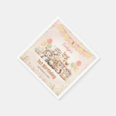 Woodland Animals Boho Pastel Meisje 1e Verjaardag Servet (Hoek)