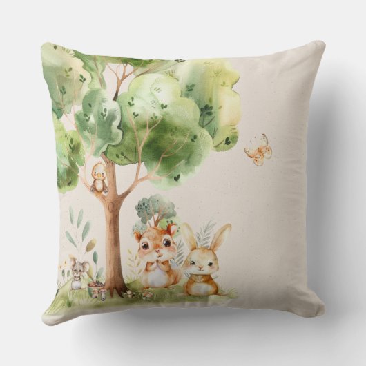 Woodland Animals Boho Rustic Baby Kussen (Achterkant)