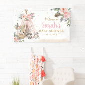 Woodland Animals Boho Tribal Welkomstachtergrond Spandoek (Insitu)