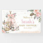 Woodland Animals Boho Tribal Welkomstachtergrond Spandoek (Horizontaal)