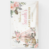 Woodland Animals Boho Tribal Welkomstachtergrond Spandoek (Verticaal)