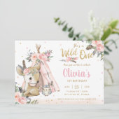 Woodland Animals Boho Tribal Wild Eén eerste verja Kaart (Staand voorkant)