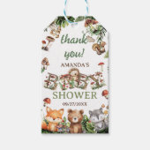 Woodland Animals Botanical Baby shower Dank u Cadeaulabel (Voorkant)