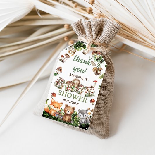 Woodland Animals Botanical Baby shower Dank u Cadeaulabel