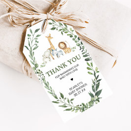 Woodland Animals Botanical Baby Shower Favor Tags Cadeaulabel