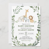 Woodland Animals Botanical Baby Shower  Kaart (Voorkant)