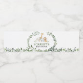 Woodland Animals Botanical Baby Shower  Waterfles Etiket (Enkel label)
