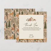 Woodland Animals Boy Baby shower Bedankkaart (Voorkant / Achterkant)