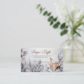 Woodland Animals Boy Baby shower Diaper Informatiekaartje (Staand voorkant)