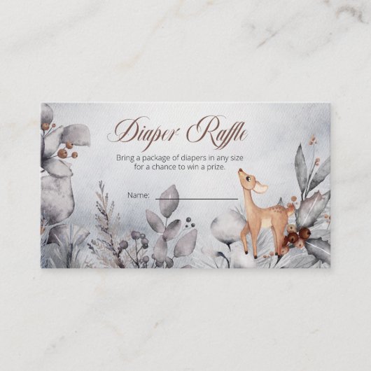 Woodland Animals Boy Baby shower Diaper Informatiekaartje (Voorkant)