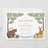 Woodland Animals Boy Baby shower Kaart (Voorkant)