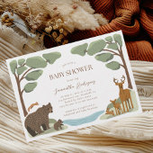 Woodland Animals Boy Baby shower Kaart