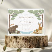 Woodland Animals Boy Baby shower Kaart