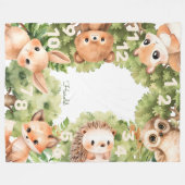 Woodland Animals Boy Baby shower mijlpaal Fleece Deken (Voorkant (Horizontaal))