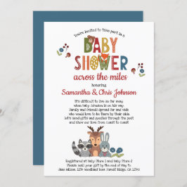 Woodland Animals Boy Baby shower per post Kaart