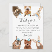 Woodland Animals Boy Birthday Party Bedankkaart (Voorkant)