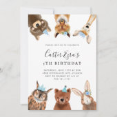 Woodland Animals Boy Birthday Party Kaart (Voorkant)