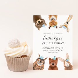 Woodland Animals Boy Birthday Party Kaart