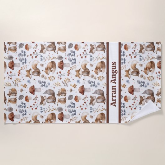 Woodland Animals Boy Kleuren Strandlaken (Voorkant)