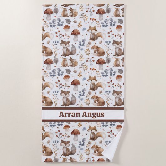 Woodland Animals Boy Kleuren Strandlaken (Voorkant)