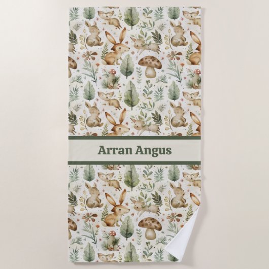 Woodland Animals Boy Kleuren Strandlaken (Voorkant)