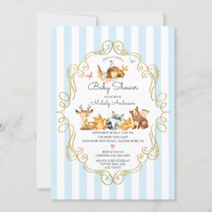Woodland Animals Boys Baby shower Kaart