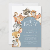 Woodland Animals Boys Baby shower Uitnodiging (Voorkant)