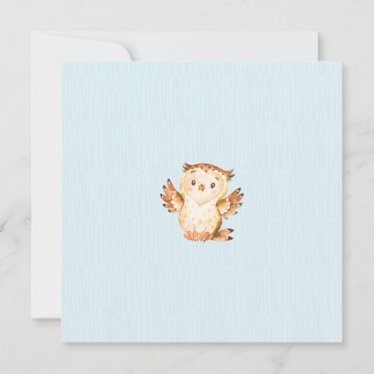 Woodland Animals Boys Baby shower Uitnodiging (Achterkant)