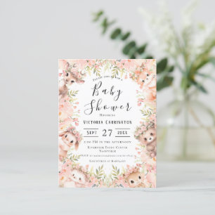 Woodland Animals Budget Baby shower Briefkaart