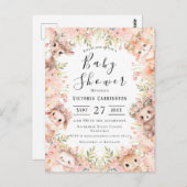Woodland Animals Budget Baby shower Briefkaart (Voorkant / Achterkant)