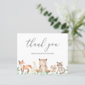 Woodland Animals Budget Baby shower Dank u Kaart (Staand voorkant)