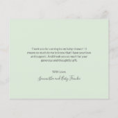 Woodland Animals Budget Baby shower Dank u Kaart (Achterkant)