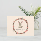 Woodland Animals Bunny Dank u Bedankkaart (Staand voorkant)