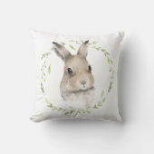 Woodland Animals Bunny Rabbit Waterverf Wreater Kussen (Voorkant)