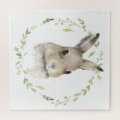 Woodland Animals Bunny Rabbit Waterverf Wreater Legpuzzel (Horizontaal)