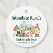 Woodland Animals Camping Baby shower Hartelijk dan Bedankjes Labels (Achterkant)