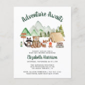 Woodland Animals Camping Baby shower Invitation (Voorkant)