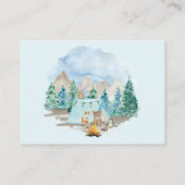 Woodland Animals Camping Books Boy Baby Enclosure Visitekaartje (Achterkant)