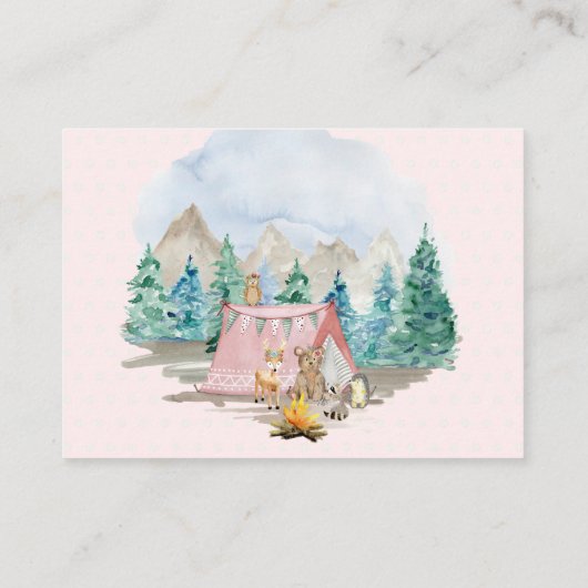 Woodland Animals Camping Books for Baby Enclosure Visitekaartje (Achterkant)