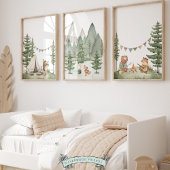 Woodland Animals Camping Kwekerij Prints