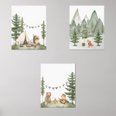 Woodland Animals Camping Kwekerij Prints (Voorkant)