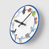 Woodland Animals Children's Room Deer Fox Rabbit Ronde Klok (Hoek)