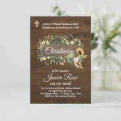 Woodland Animals Christening Invite Baptism (Staand voorkant)